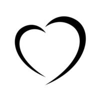 heart shape, heart-shaped flat icon symbol, black heart shape for decoration valentine's card, heart shape graphics vector