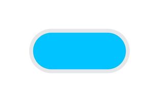 blue button square and rounded corner, blue square button simple, icon square shape with corner curve and grey outline stroke vector