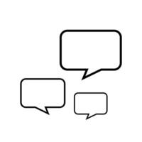black speech bubble square isolated on white, speech balloon sign of communication symbol, black speech bubble for talk text, balloon message icon, dialog chatting graphic for icon talk vector