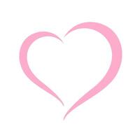 heart shape pastel pink isolated on white, heart-shaped flat icon symbol, pink heart shape for decoration valentine's card, heart shape for logo graphics design vector