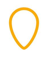 pin point orange for icon isolated on white, pointer yellow orange for button place on map, pin point for marker location, pin pointer orange simple shape vector