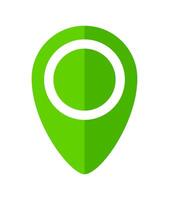 pin point symbol green for icon isolated on white, modern green pin circle for location icon marker, simple green pin symbol for position map, pin place flat icon green for navigation search vector