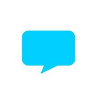 speech bubble square shape blue color for message, copy space, dialog chat box icon vector