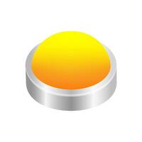 button circle shape yellow for buttons games play isolated on white, yellow modern buttons simple and convex, sphere button yellow flat style icon sign for applications, buttons round for website app vector