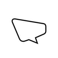 speech balloon trapezoid shape isolated on white, speech bubble sign of communication symbol, black and white speech bubble for talk text, balloon message icon, dialog chatting graphic for icon talk vector