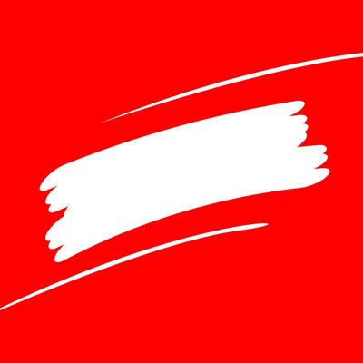 red banner with stripes brush paint, strip paint for banner sale and headline text advertising, white brushstroke scribble marker on red, copy space