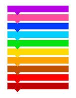 strip bar label graphics colorful for header list text, striped bar lines many colored for message, longitudinal stripes colorful pattern, multi color swatch line isolated on white a4 paper background vector