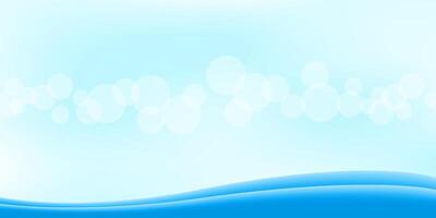 bokeh soft blue for background banner and copy space, bokeh bright blue with graphic blue curve wave for banner, smooth and soft white blue modern for wallpaper vector
