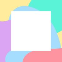 square white on pastel soft multicolour for banner background, blob free shape multicolored for brochure, colorful blob shape for banner, multicolored blob shape for poster, blob free shape colorful vector