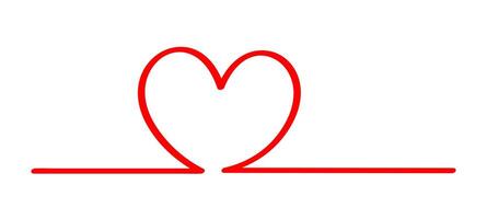 doodle heart shape in a line isolated on white, red heart shape on a line strip row, heart shape art line sketch brush for valentine, heart sign with hand drawn for element wedding icon love card vector