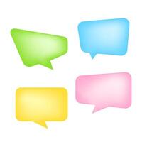 colorful speech bubble square shape isolated on white, balloon for message talk chat concept, template speech bubble cute, speech dialog frame for message talk for copy space text vector