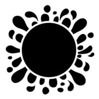 black ink drop splash and circle for copy space text, ink black blob on white space for banner background, water splash or blob black for element banner, water drop splatter simple for graphic design vector