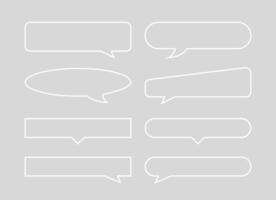 speech bubble horizontal outline shape isolated on grey, speech balloon sign of communication symbol, art line white speech bubble for talk text, balloon message icon, dialog chatting graphic vector