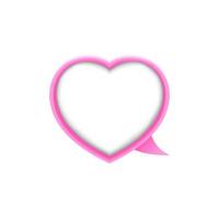 beautiful heart shape frame for copy space text, template valentine's card with heart shape soft pink pastel, speech bubble heart shape for love card background, dialog speech paper in heart shape vector