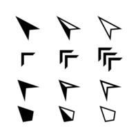 icon arrow set isolated on white, collection arrow cursor symbol for element design, cursor arrow icons black color, arrow symbol for pointer signs vector