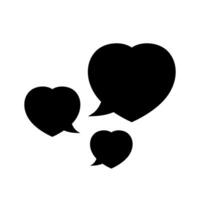 speech bubble heart shape black isolated on white, dialog heart for graphic chat talk sign, speech bubble heart vector