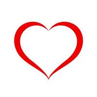 heart shape red isolated on white, heart-shaped flat icon symbol, red heart shape for decoration valentine's card, heart shape for logo graphic design vector