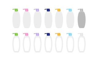 mock-up bottle plastic packaging on a white, bottle collection of cosmetic container design, template blank bottle for label graphic, empty bottle for lotion, cream or soap gel product vector
