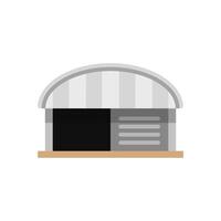 warehouse factory front view isolated on white, icon logistic storehouse of factory outside, symbol warehouse factory building for industry, clip art cartoon storehouse factory for infographic flat vector