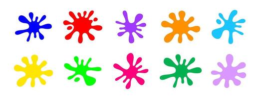 colorful blob colors isolated on white background, primary colors for children learning art, drop splash of primary basic color, blue red yellow and green colors blob splash simple for art symbol vector