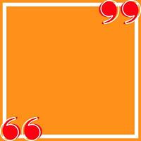 banner frame orange with red quotation symbol, quote box frame simple and cute, quote boxes for template design text info, speech bubble square frame and bracket red for a copy space, commas frame vector
