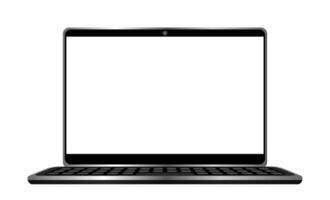 modern notebook screen isolated on white, mock-up computer and white screen for copy space, blank laptop screen, template mock up display computer equipment vector