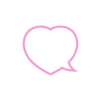 speech bubble heart shape pink isolated on a white, dialog heart for graphic chat talk sign, speech bubble for copy space, conversation comic heart symbol, heart shape pink balloon for dialog speech vector