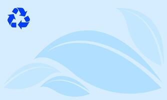 recycle symbol on blue soft background graphic leaf pattern blue, template banner background nature for copy space, background blue soft for garbage waste recycle article documents or presentation vector