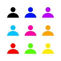 person unisex icon colorful isolated on white, human avatar symbol set, people sign icon for business social web or app, head man icon user member concept, illustration office man symbol vector