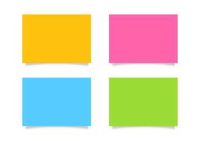 colorful paper sheet set isoloated on white background, note paper a4 blank orange, pink, blue and green, worksheet paper multi color of note, flat lay papers, empty paper sheet for notepaper postcard vector