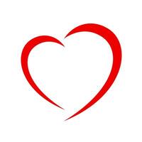 heart shape red isolated on white background, heart-shaped flat icon symbol, red heart shape for decoration valentine's card, heart shape for logo graphic design vector