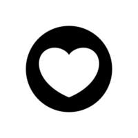 heart shape icon simple in circle black, heart symbol for button graphic, passion or romantic icon, heart shape element sign for valentine's day and wedding card, happy love symbol isolated on white vector