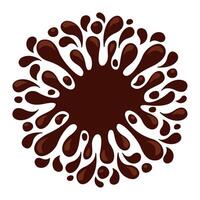 chocolate brown splash blob, drop brown liquid splash, icon splashing chocolate vector