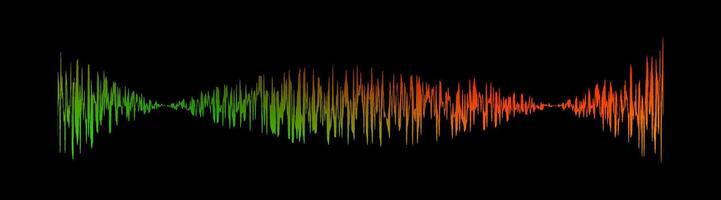sound signal waveform, audio wave colorful line isolated on white , sound wave for voice recording music, music audio symbol or radio waveform vector
