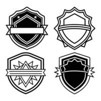 Collection of Blank Badge and Shield Emblem Templates Set for Logos and Awards vector