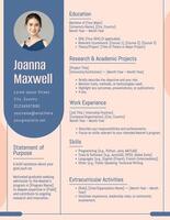 Clean Minimalistic Peach Blue Resume for Scholarship template