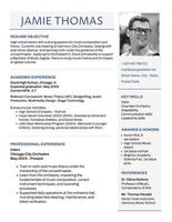 Scholarship Resume for Musician template