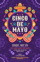 Cinco De Mayo Party Announcement Poster template