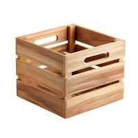 Wooden crate storage box, perfect for organizing items in stylish way. Its natural finish adds warmth to any space, enhancing decor photo