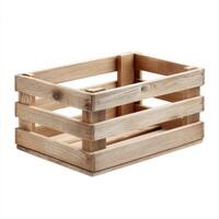 rustic wooden crate storage box with natural finish, perfect for organizing items in stylish way. This versatile piece adds charm to any space photo