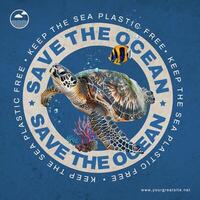 blue instagram post ocean day for social media template