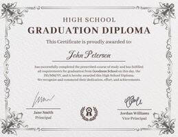 HIGH SCHOOL Fresh Graduates Certificate template