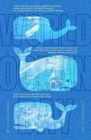 World Ocean Day PSA Poster with Whale and Plastic Pollution theme template