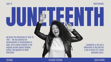 Blue Beige Juneteenth Twitter Post template