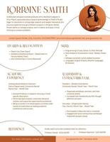 Orange Tangerine White Clean Minimalistic Curve Scholarship Resume template