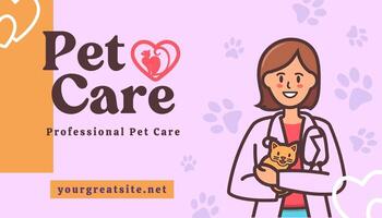 Pet Care Business Card Horizontal template