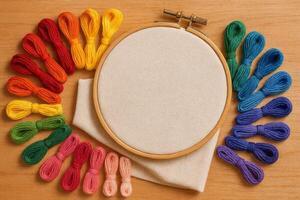 Crafting a Colorful Embroidery Project With Threads and an Embroidery Hoop photo