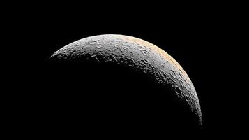 Close-Up Crescent Moon with Craters in Outer Space photo