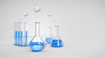 Blue Science bottle chemistry isolated with clean background 3d render photo
