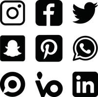 Social Media Icons for Web and App Use vector